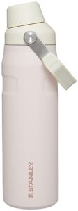 stanley iceflow fast flow water bottle 24 oz | angled spout lid | lightweight & leakproof for travel & gym | insulated stainless steel | bpa-free | rose quartz glimmer