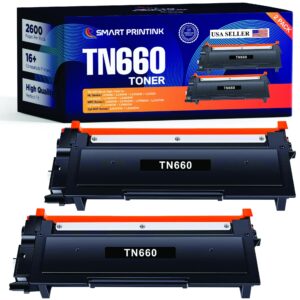smart printink tn660 toner cartridge replacement for brother tn660 tn-660 tn 660 tn630 compatible with hl-l2300d hl-l2380dw hl-l2320d dcp-l2540dw mfc-l2700dw mfc-l2685dw printer (2 black)
