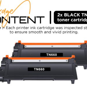 Smart Printink TN660 Toner Cartridge Replacement for Brother TN660 TN-660 TN 660 TN630 Compatible with HL-L2300D HL-L2380DW HL-L2320D DCP-L2540DW MFC-L2700DW MFC-L2685DW Printer (2 Black)
