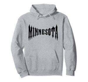 minnesota usa retro vintage sports gothic letters pullover hoodie