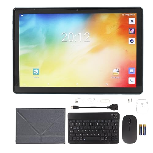 FOLOSAFENAR Capacitive Touch Tablet, 10.1 Inch Tablet Set High Performance CPU Keyboard Mouse US Plug 100‑240V for Android 12.0 for Online Office Work (#1)