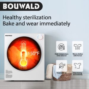 Bouwald 2.0 cu.ft Electric Compact Portable Clothes Laundry Dryer with Stainless Steel Tub Apartment dryer 110V 800W