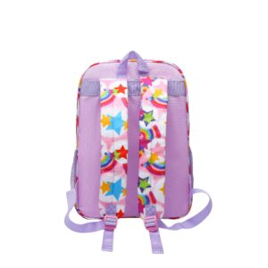 BLUEFAIRY Clear Backpack Heavy Duty PVC Transparent Backpack Clear Bag forSchool Concert Work Travel Sport Event Festival Games Venues for Adults Women Men Girls Boys with Mesh Pocket - Rainbow Star