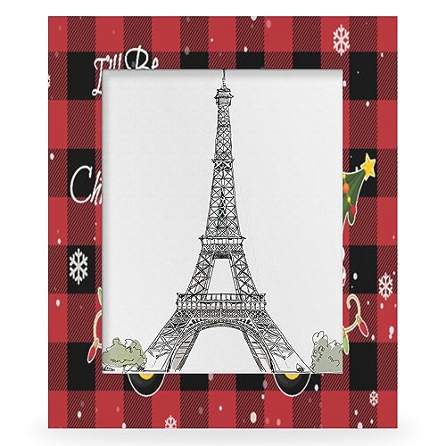 Bardic 5x7 Picture Frames, Black And Red Grid Wooden Photo Frame Fits 4x6 with Mat or 5x7 Without Mat Photo Frames for Wall Mounting or Tabletop Display for Home Gallery Decor