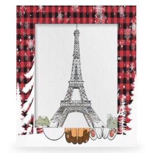 Bardic 4x6Picture Frames, Red Grid Wooden Photo Frame Fits 3x5 with Mat or 4x6 Without Mat Photo Frames for Wall Mounting or Tabletop Display for Home Gallery Decor