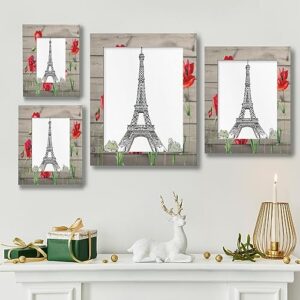 Bardic 4x6Picture Frames, Red Poppy Wooden Photo Frame Fits 3x5 with Mat or 4x6 Without Mat Photo Frames for Wall Mounting or Tabletop Display for Home Gallery Decor