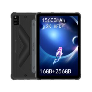 hotwav r6 ultra rugged tablet android 13, 15600mah 10.4 inch 2k fhd+, 16(8+8virtual) gb+256gb/(2tb tf) waterproof tablet pc, 16mp+16mp octa-core ip68&ip69k/dual sim 4g lte/5g wifi/face id/gps/otg