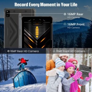 HOTWAV R6 Ultra Rugged Tablet Android 13, 15600mAh 10.4 Inch 2K FHD+, 16(8+8Virtual) GB+256GB/(2TB TF) Waterproof Tablet PC, 16MP+16MP Octa-Core IP68&IP69K/Dual SIM 4G LTE/5G WiFi/Face ID/GPS/OTG