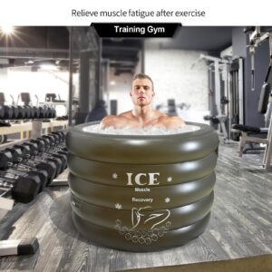 Portable Ice Bath Tub for Athletes -Inflatable Cold Plunge Tub for Recovery - Freestanding Indoor/Outdoor Tub for Cold Water Therapy Training - Folding Bathtub with Air Pump(gray)