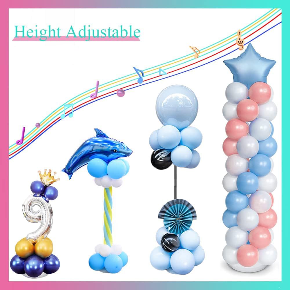 Balloon Stand Set of 2, 7ft Adjustable Metal Balloon column Stand kit for Birthday, Wedding, Baby Shower, and Graduation Party