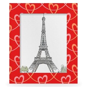 cfpolar red heart wooden picture frames, 8x10 photo frames for tabletop desk display home office bedroom living room decor, ideal gift to family friends