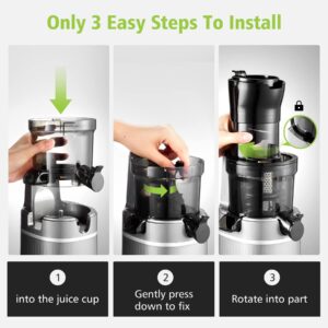 Cold Press Juicer, Aobosi Slow Masticating Juicer w/ 80MM Large Feed Chute