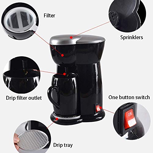 ROLTIN Coffee Machine, Single Coffee Machine-Power:300 Watts,140 Ml Water Tank,Washable Drip Tray,Active Foam Nozzle,Removable Water Tank,Food Grade PP,for espresso cooker