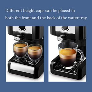 ROLTIN Coffee Machine Espresso Coffee Machine Maker 20 Bar, Capuccino, Frothing Milk Foam, 1250W,Steam Nozzle Capacity 0.97L Removable Drip Tray Compatible with Preparing Drinks