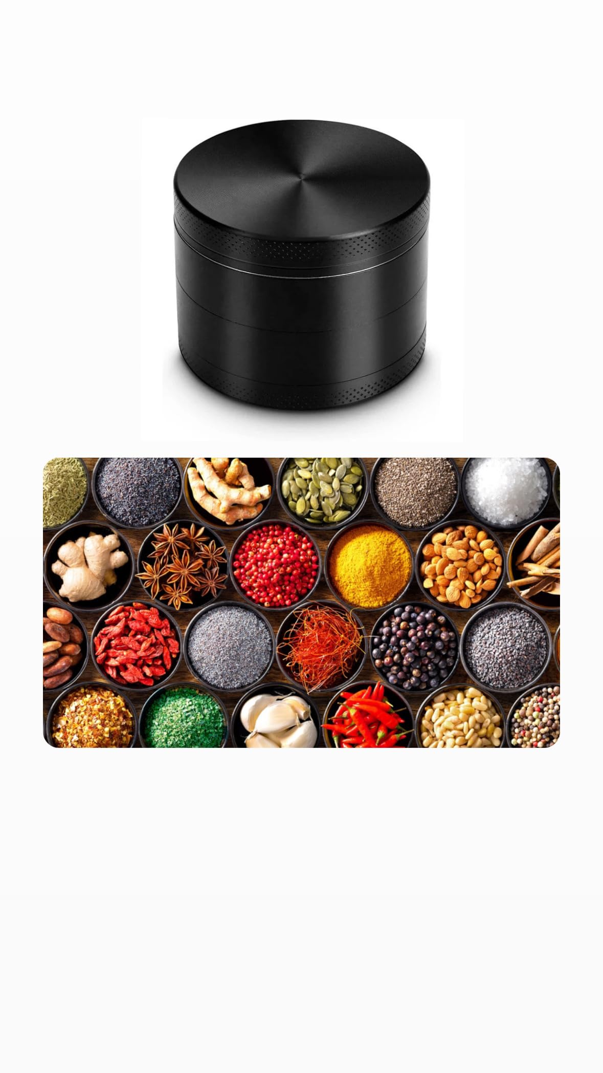 Spice Grinder - Small 2.0 Inch - Black - Easy clean