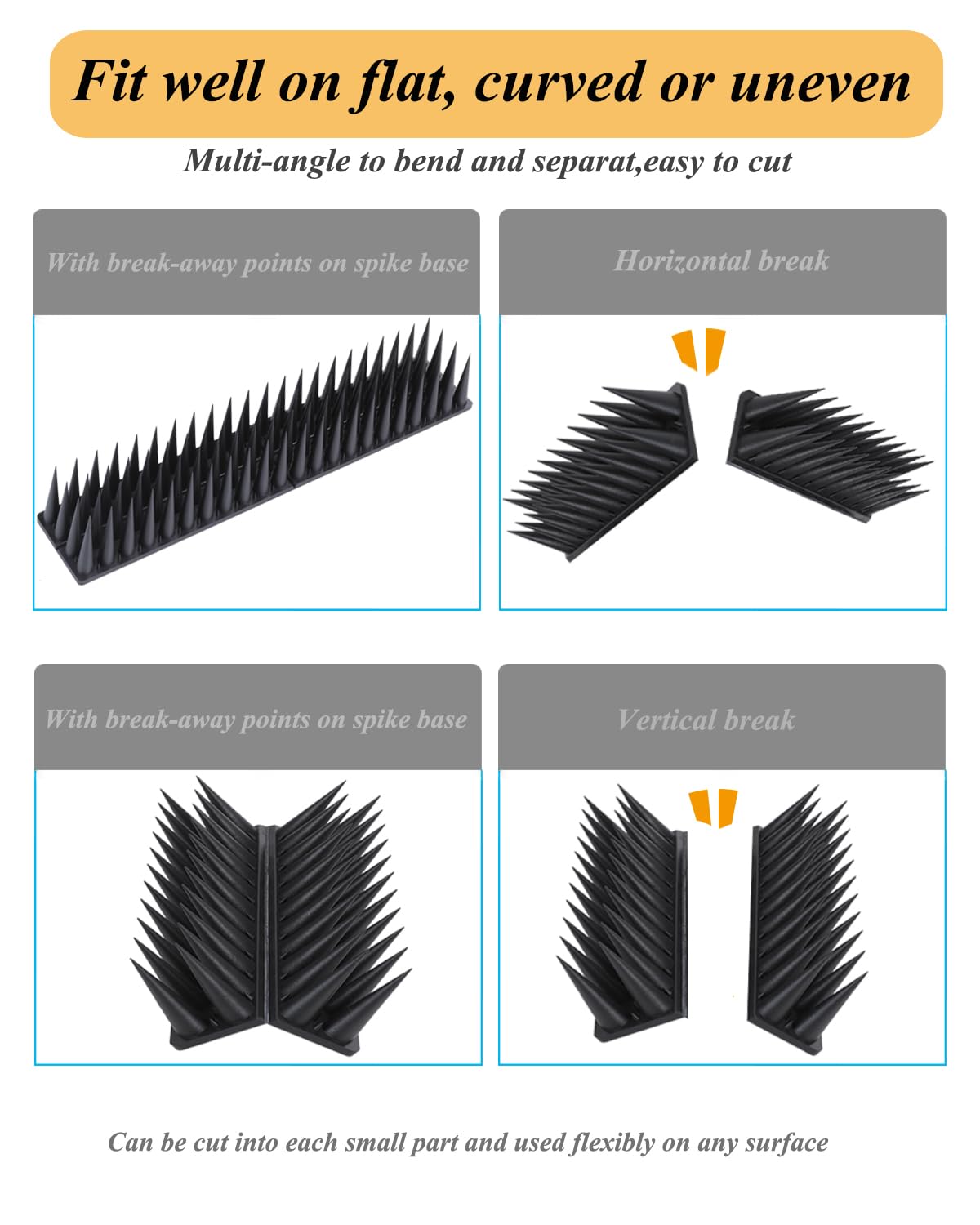 Bird Spikes, 20 Pack Pigeon Spikes, High Thorn Bird Spikes for Outside, Bird Deterrent for Small Bird Cat Squirrel, Easy Installation Bird Deterrent Spikes use for Balcony Courtyard Outdoor Roof