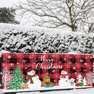 Buryeah 6 x 13 ft Christmas Banner Garage Door Decorations Large Garage Door Cover Christmas Photo Backdrop for Indoor Outdoor Home Holiday Party(Snowman Style)