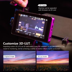 VILTROX DC-550 Touch Screen DSLR Camera Field Monitor 1200 Nits High-Bright 5.5 inch DSLR Camera Monitor with Sunshade Hood/Battery 3D LUT HDR 4K HDMI in and Out Exposure Focus Assist Waveform Monitor