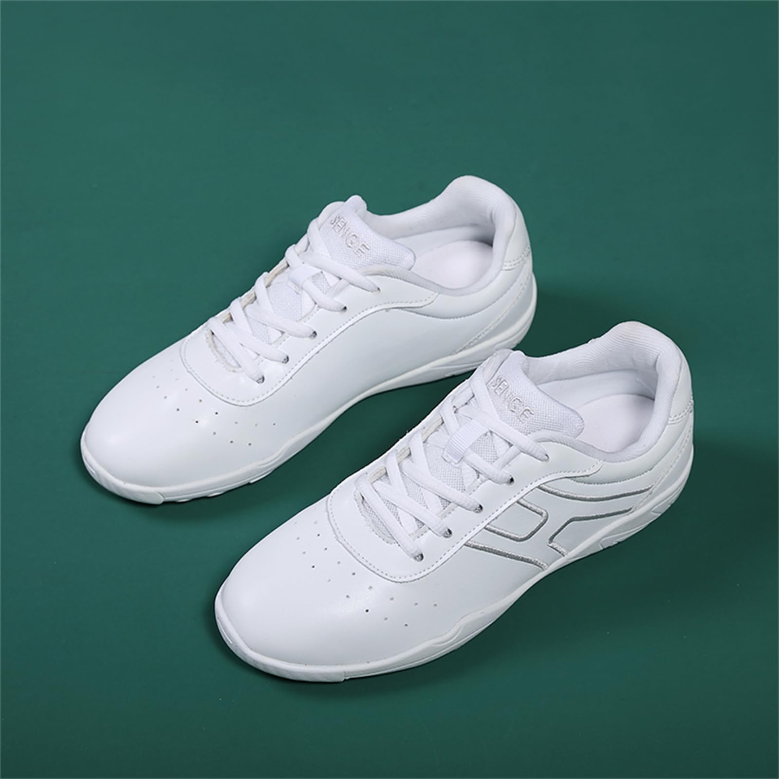 SANEARDE Cheer Shoes Girls Breathable White Athletic Volleyball Training Shoes Cheerleading Dancing Sneakers for Women Size 6.5