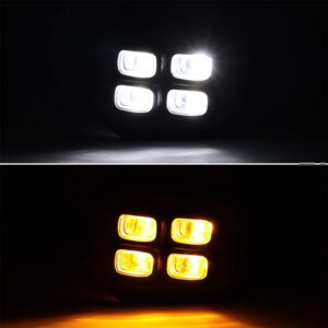 Astra Depot Pair LED DRL White Daytime Running Fog Light with Amber Turn Signal Lamp Kit Compatible with 2016-2022 Toyota Tacoma