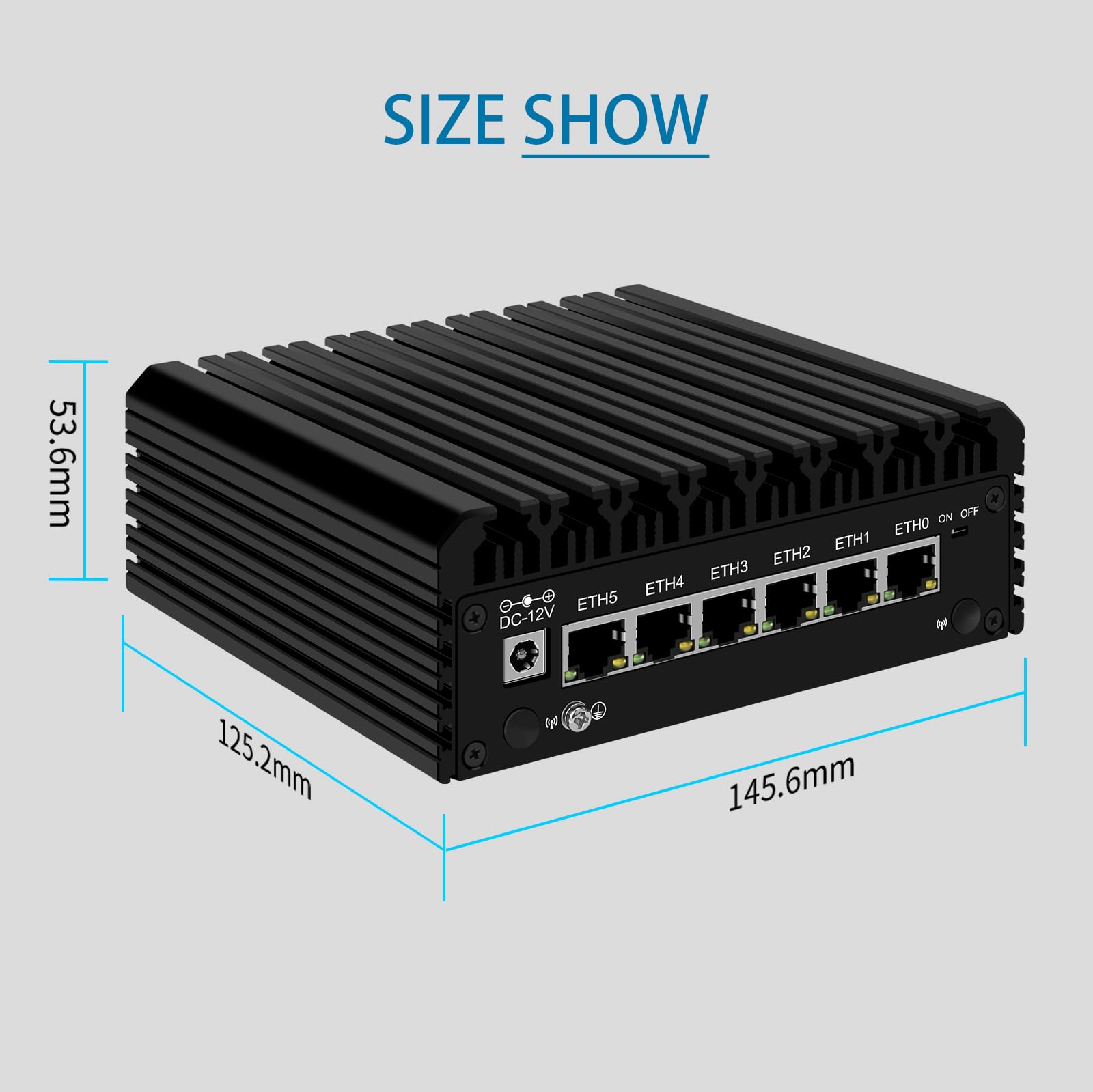 MOGINSOK Firewall Appliance 2.5GbE, 6X Intel I226V Nics 12th Gen Intel I3 N305(8C/8T up to 3.8GHz) Portable Firewall Mini Computer Router Barebone NO DDR5 RAM NO M.2 NVMe SSD TDP 15W USB3.2