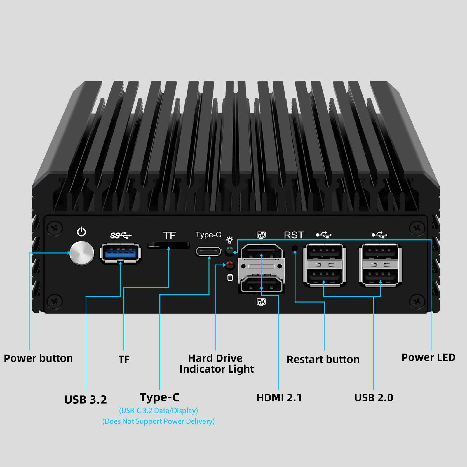 MOGINSOK Firewall Appliance 2.5GbE, 6X Intel I226V Nics 12th Gen Intel I3 N305(8C/8T up to 3.8GHz) Portable Firewall Mini Computer Router Barebone NO DDR5 RAM NO M.2 NVMe SSD TDP 15W USB3.2