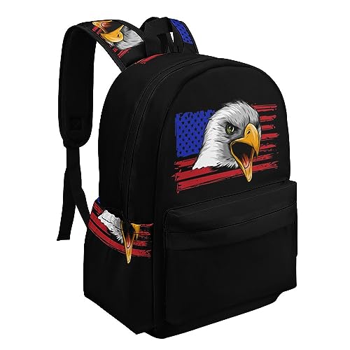 American Eagle USA Flag Travel Backpack Lightweight 16.5 Inch Computer Laptop Bag Casual Daypack for Men Women