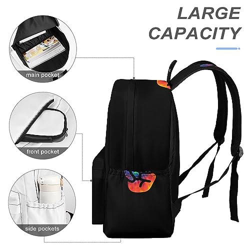 Tie Dye Peace Sign Travel Backpack Lightweight 16.5 Inch Computer Laptop Bag Casual Daypack for Men Women