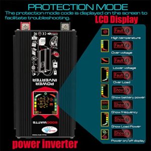 DISPRA Solar System Kit, 6000W Inverter Complete Solar Kit, 18W 12 V Solar Panel 30A Solar Charge Controller, Complete Solar Panel Kit with Solar Inverter for Outdoor Camping Trips RV Boat