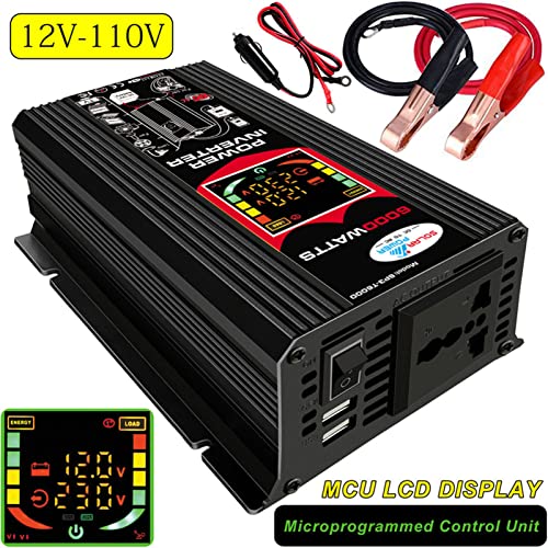 DISPRA Solar System Kit, 6000W Inverter Complete Solar Kit, 18W 12 V Solar Panel 30A Solar Charge Controller, Complete Solar Panel Kit with Solar Inverter for Outdoor Camping Trips RV Boat