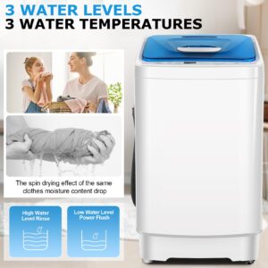 Nictemaw Portable Washing Machine 17.8Lbs Large Capacity 2.3 Cu.ft Laundry Machine with 8 Programs 3 Water Temps 3 Water Levels Selections Small Washing Machine for Apartment, Home, Dorms, Rv