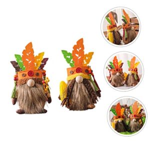 Zerodeko 10 Pcs Dwarf Chief Ornaments Holiday Dwarf Decor Thanksgiving Gnome Harvest Fall Home Dwarf Decor Fall Table Decor Gnomes Figurine Household Foam Elder Low Table