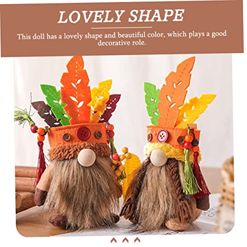 Zerodeko 10 Pcs Dwarf Chief Ornaments Holiday Dwarf Decor Thanksgiving Gnome Harvest Fall Home Dwarf Decor Fall Table Decor Gnomes Figurine Household Foam Elder Low Table