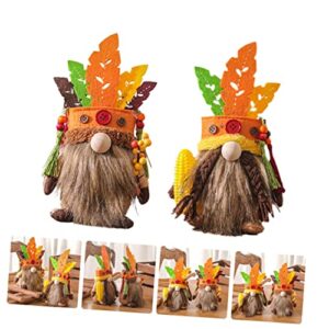 Zerodeko 10 Pcs Dwarf Chief Ornaments Holiday Dwarf Decor Thanksgiving Gnome Harvest Fall Home Dwarf Decor Fall Table Decor Gnomes Figurine Household Foam Elder Low Table