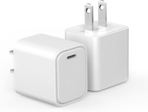 usb c wall charger, 2-pack 20w usb-c power adapter charger block compact usb c charger fast charging adapter for iphone 15 14 13 12 11, 15pro,15pro max,15plus,xs/x, ipad and more