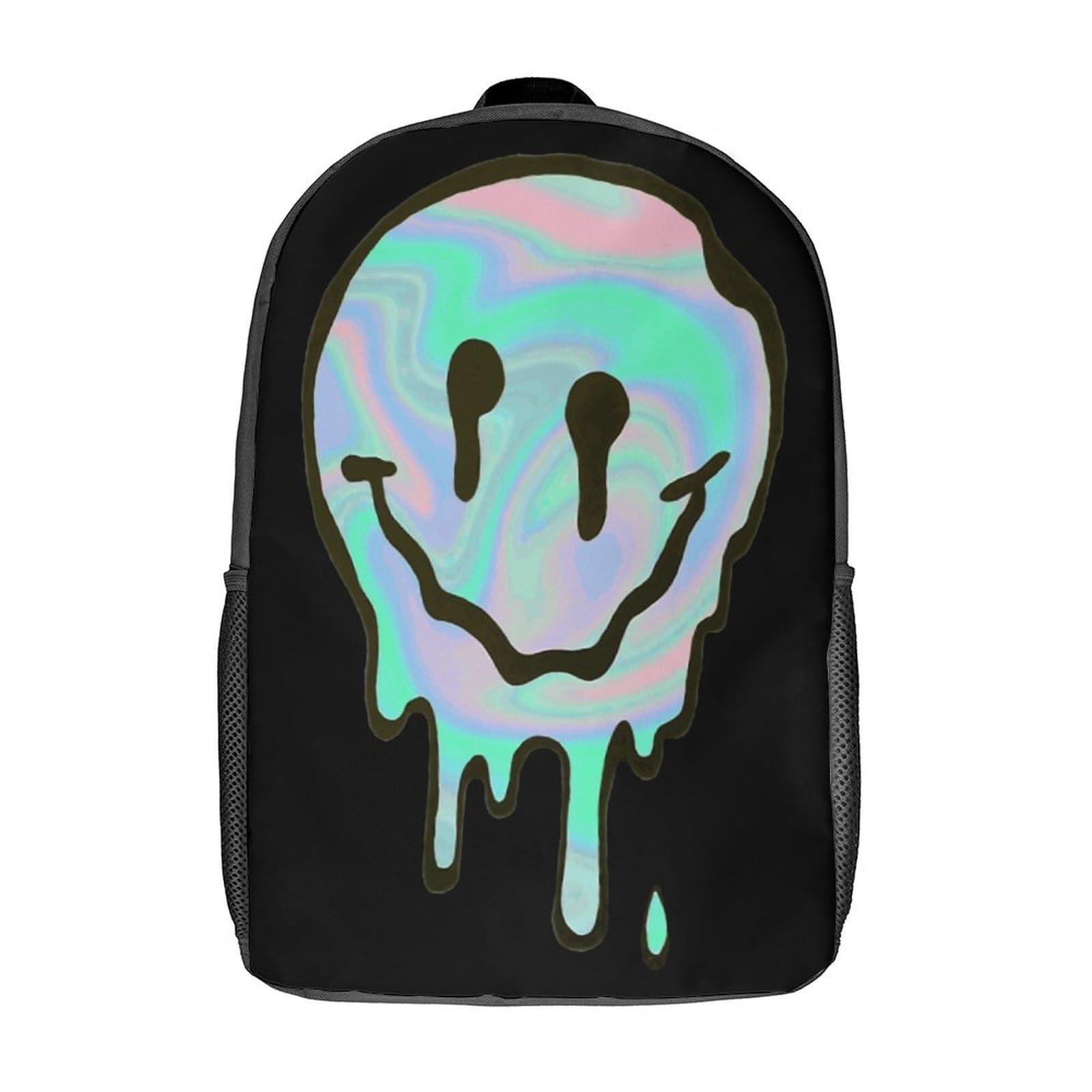 Melting Face Travel Backpack Casual 17 Inch Large Daypack Shoulder Bag with Adjustable Shoulder Straps