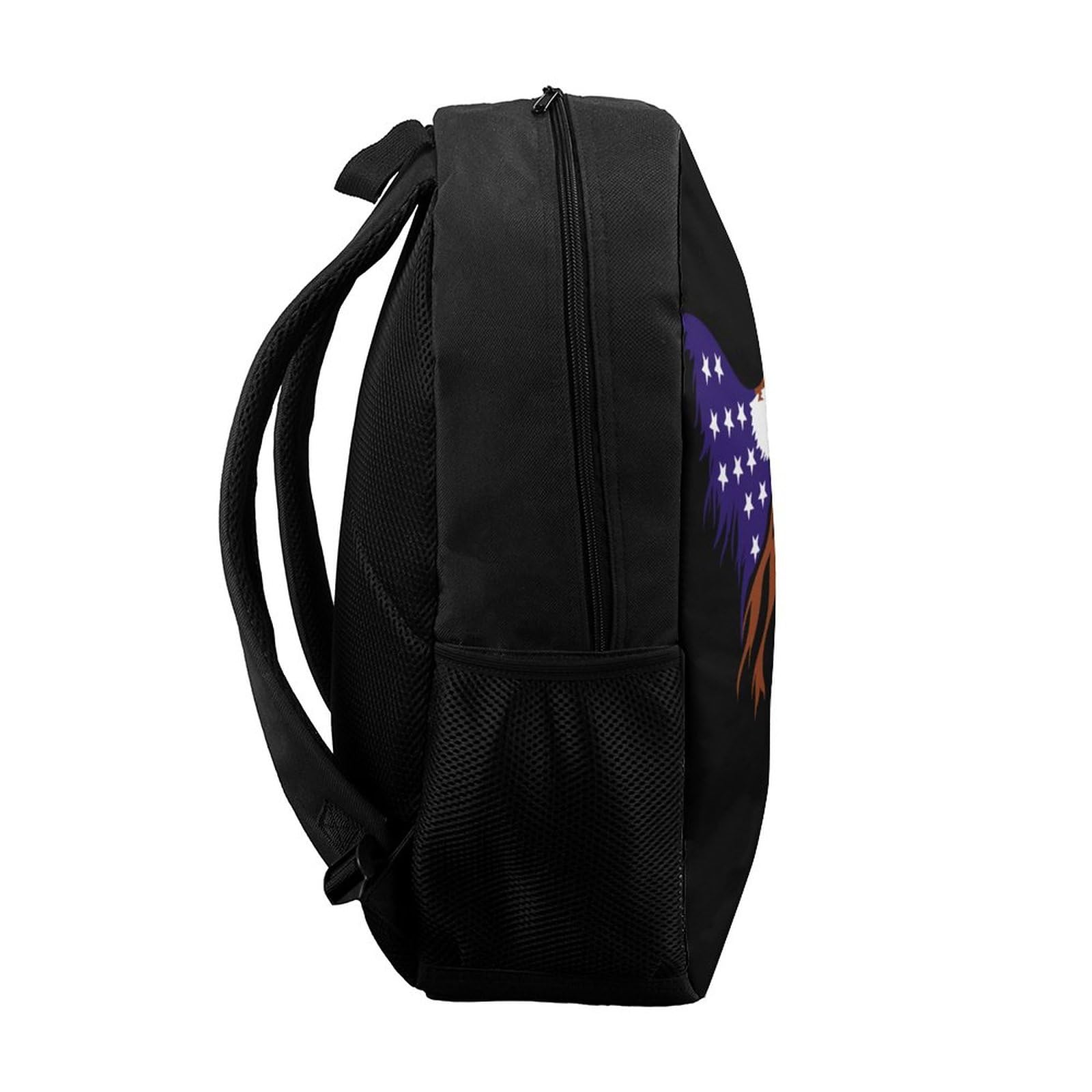 American Flag Eagle Travel Backpack Casual 17 Inch Large Daypack Shoulder Bag with Adjustable Shoulder Straps