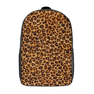 animal leopard print travel backpack casual 17 inch large daypack shoulder bag with adjustable shoulder straps