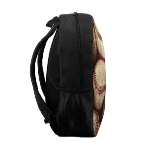 Old Vintage Baseball Travel Backpack Casual 17 Inch Large Daypack Shoulder Bag with Adjustable Shoulder Straps