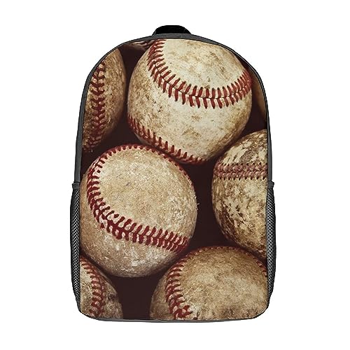 Old Vintage Baseball Travel Backpack Casual 17 Inch Large Daypack Shoulder Bag with Adjustable Shoulder Straps