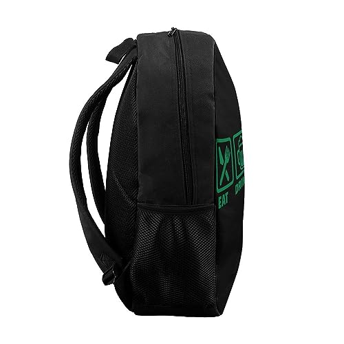 Eat Drink and Be Irish Travel Backpack Casual 17 Inch Large Daypack Shoulder Bag with Adjustable Shoulder Straps