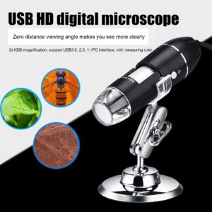 Digital Microscope Handheld Portable USB Microscope Camera with 8 LED Lights for Home, Clear Observation, Metal Bracket, Long Endurance, Portable, Widely Applicable