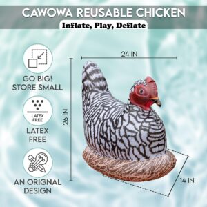 Cawowa Inflatable Chicken, Decorations for Birthday Party Supplies, Wild West Farm Theme Gifts, Blow Up Hen Decor, Inflables Para Fiestas, Halloween Rooster, Big Stuff Fun Decoy, Giant Size