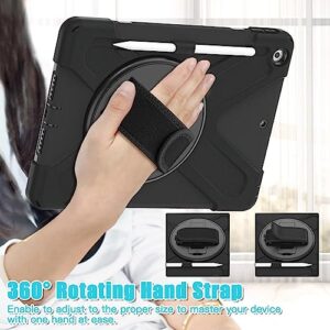 Tablet Keyboard Cases 360 Degree Rotating Stand Tablet Cases Convenient Shockproof Replacement (Black)