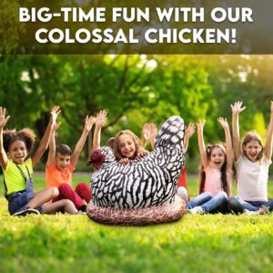 Cawowa Inflatable Chicken, Decorations for Birthday Party Supplies, Wild West Farm Theme Gifts, Blow Up Hen Decor, Inflables Para Fiestas, Halloween Rooster, Big Stuff Fun Decoy, Giant Size