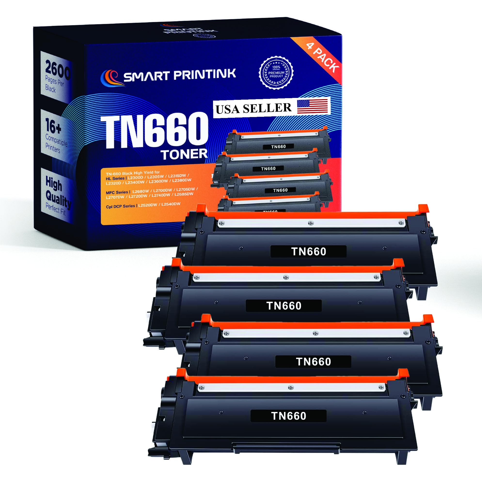 Smart Printink TN660 Toner Cartridge (4 Packs)