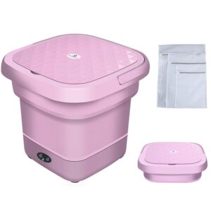 9.0l portable washing machine, high capacity mini washer with 3 modes deep cleaning half automatic washt, foldable washing machine with soft spin dry for socks, baby clothes, towels, delicate items