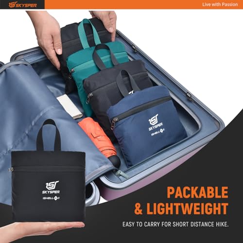 SKYSPER Lightweight Hiking Backpack - 20L Small Travel Backpack Packable Back Packs Water Resistant Hiking Backpacks for Women Men(Blackwhite)