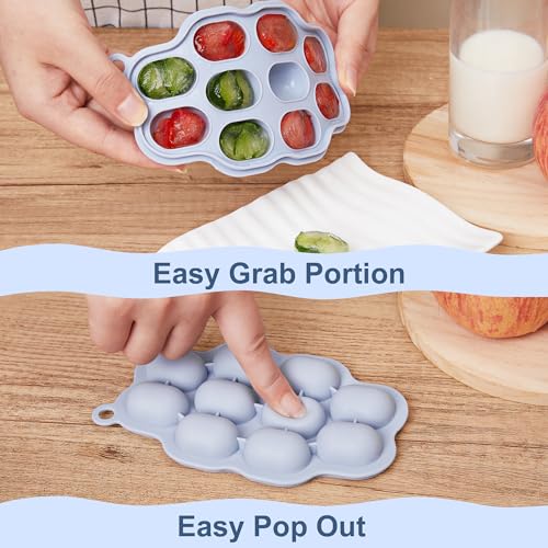 Baby Breastmilk Popsicle Molds (3 Pack), Kingkam Silicone Nibble Freezer Tray, Baby Fruit Food Feeder Teether Tray, Breast Milk Teether Pop Maker for Homemade Baby Food