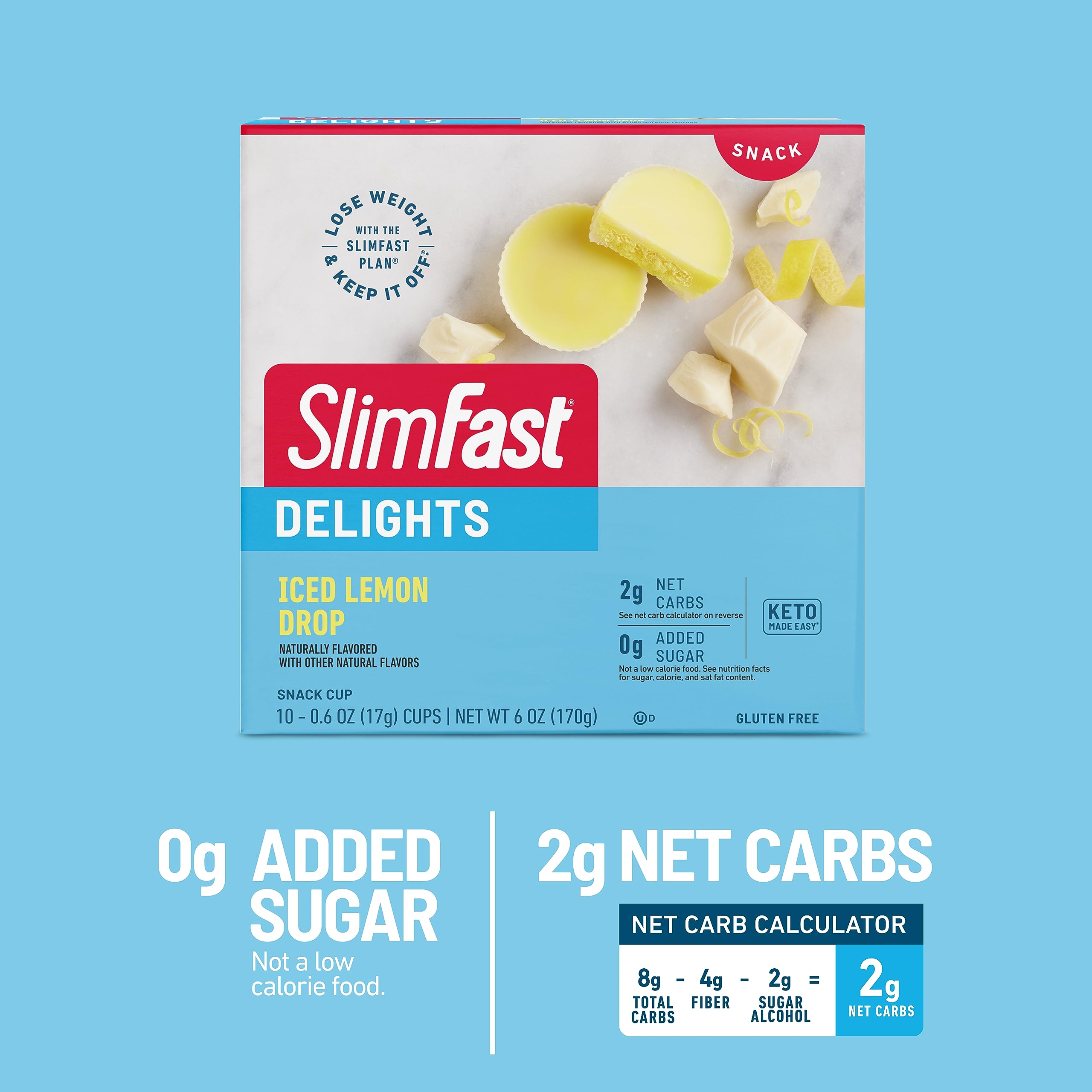 SlimFast Delights Iced Lemon Drop Snack Cup, 10 Count